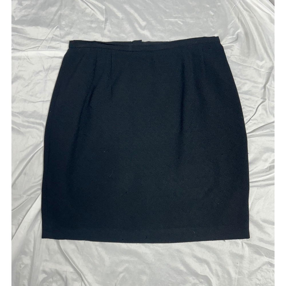 Harve' Benard Evening Black Pencil Skirt Size 16 Textured Crepe Professional